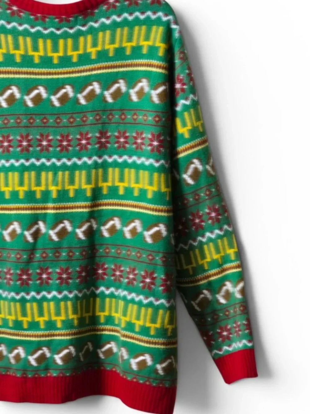 Football Santa Ugly Christmas Sweater 4XB Big Tall Holiday Party Knit Pullover